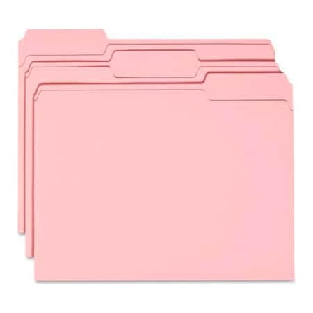 Smead Smead File Folders, 1/3 Cut Top Tab, Letter, Pink, 100/Box 12643